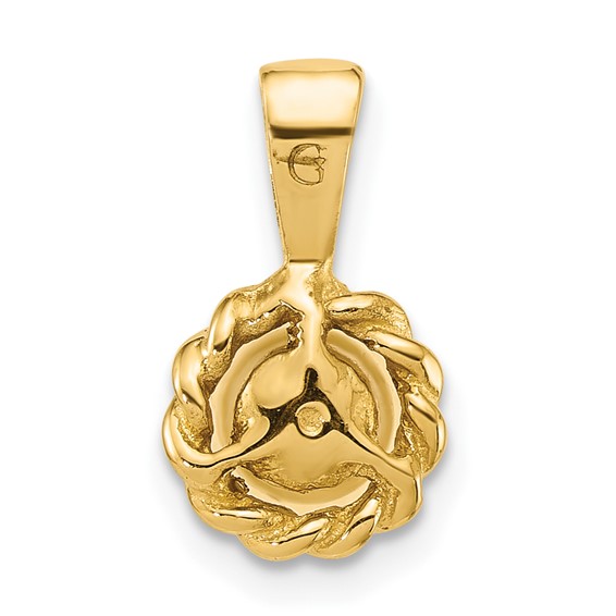 14k Polished 5-6mm Button White Freshwater Cultured Pearl Twisted Edge Pendant