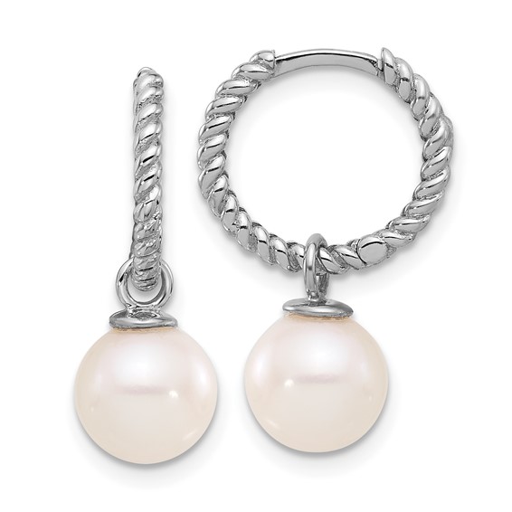 Gold FWC Pearl Dangle Hoop Earrings Sets