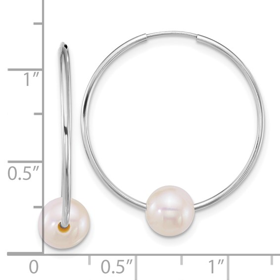 Gold FWC Pearl Hoop Earrings