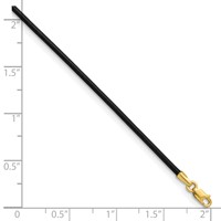 14K Yellow Gold Clasp 1.5mm Black Leather Cord Necklace, 16" view 5