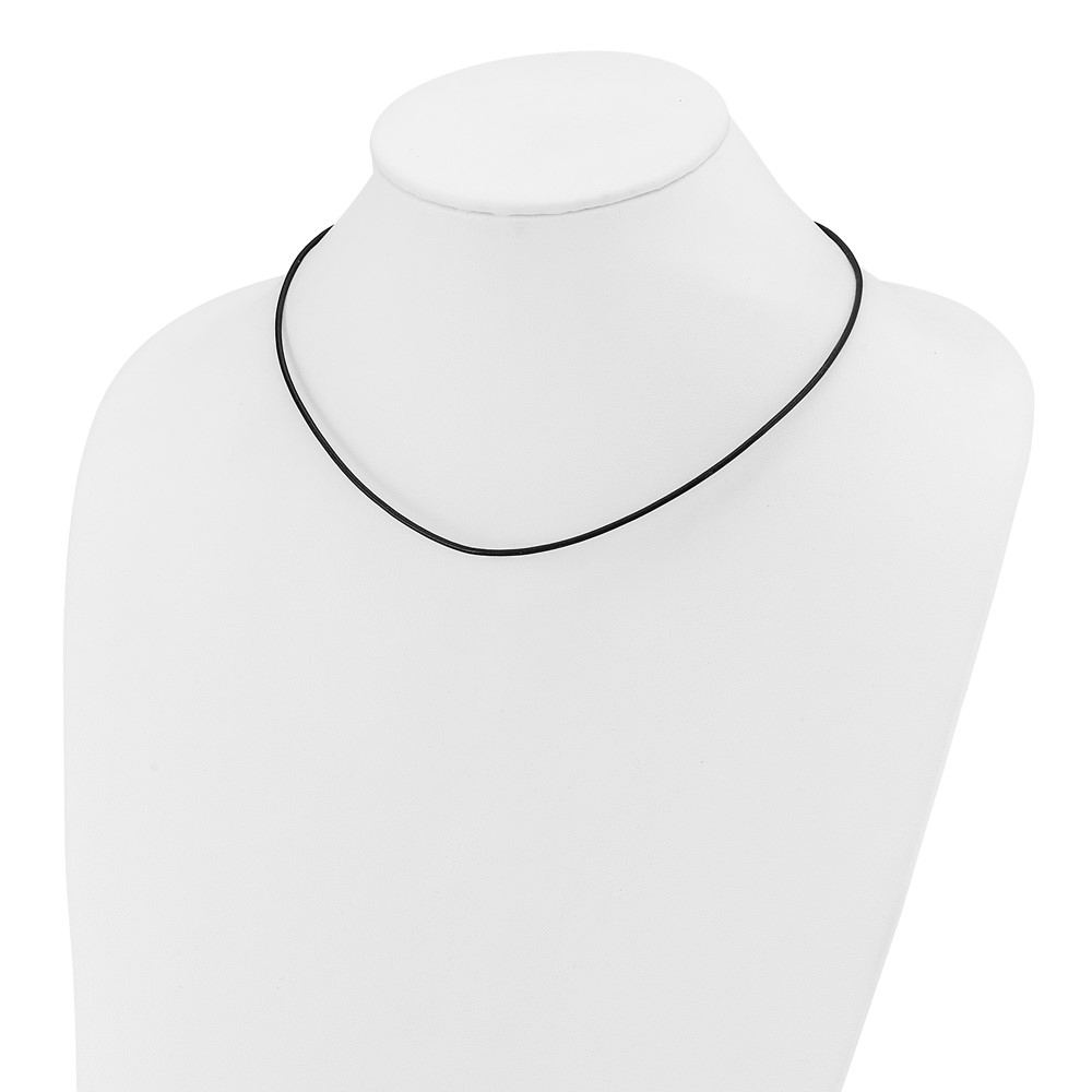 14k Yellow Clasp 1.5mm 20 inch Black Leather Cord Necklace (XG250-20)