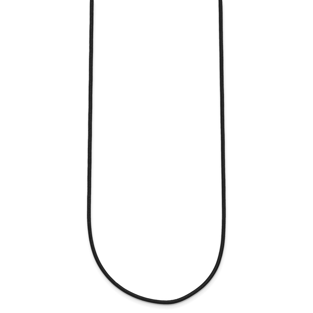 14k White Gold Clasp 1.5mm 20 inch Black Leather Cord Necklace (XG251-20)