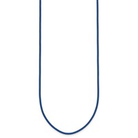14K Yellow Gold Clasp 1.6mm Royal Blue Leather Cord Necklace, 16" view 2