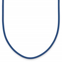 14K Yellow Gold Clasp 1.6mm Royal Blue Leather Cord Necklace, 16" view 1