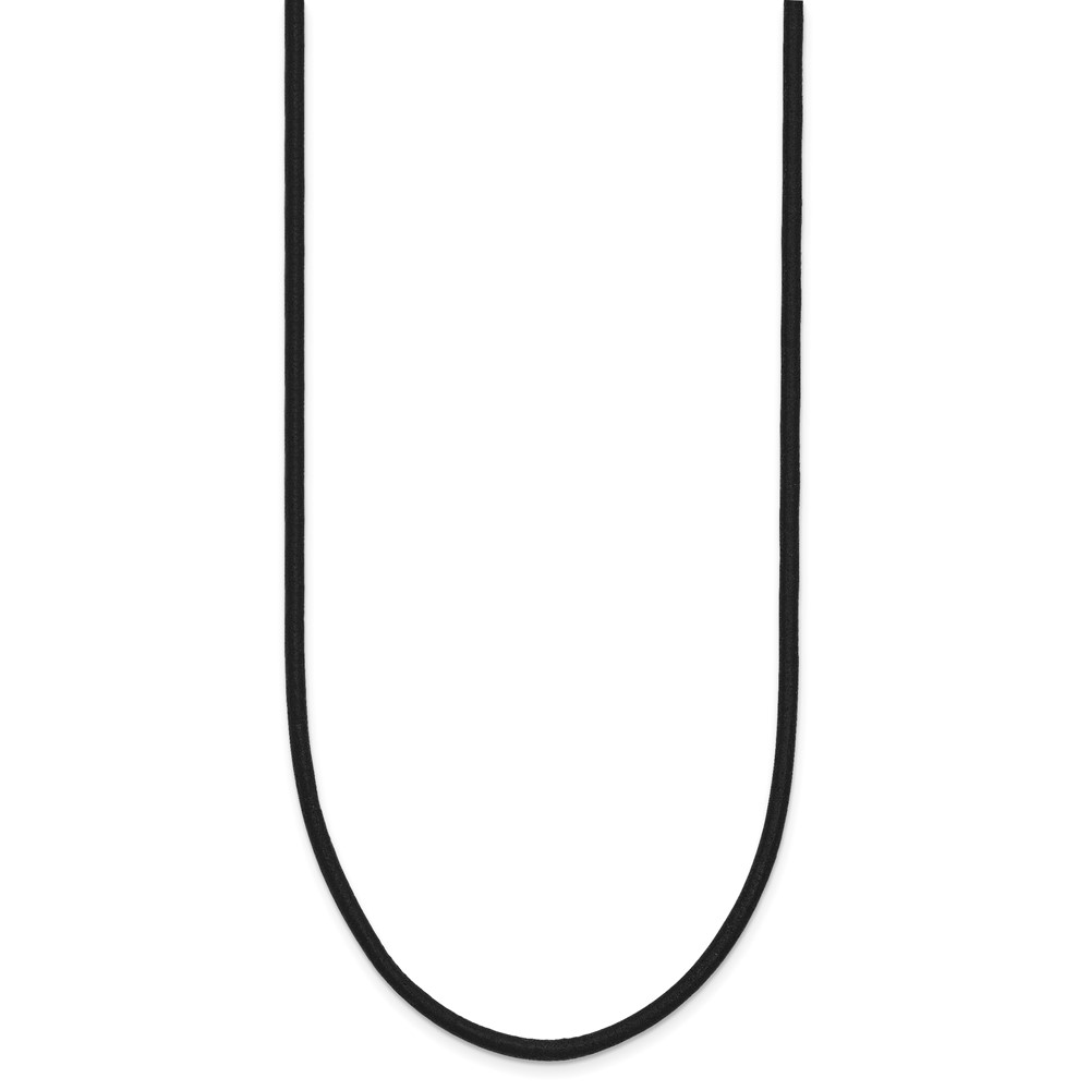 14k Yellow Clasp 2mm 18 inch Black Leather Cord Necklace (XG260-18)