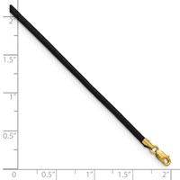 14K Yellow Clasp 2mm Black Leather Cord Necklace - 16in view 5