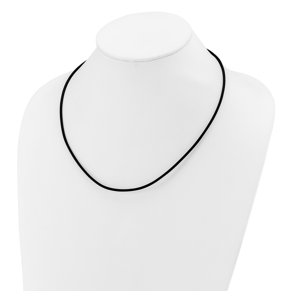 14k Yellow Clasp 2mm 20 inch Black Leather Cord Necklace (XG260-20)