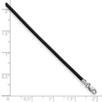 14K White Gold Clasp 2mm Black Leather Cord Necklace - 16in view 5