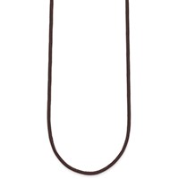 14K Yellow Gold Clasp 2mm Brown Leather Cord Necklace, 16" view 2