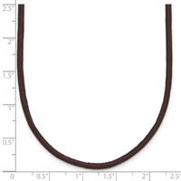 14K Yellow Gold Clasp 2mm Brown Leather Cord Necklace, 16" view 5