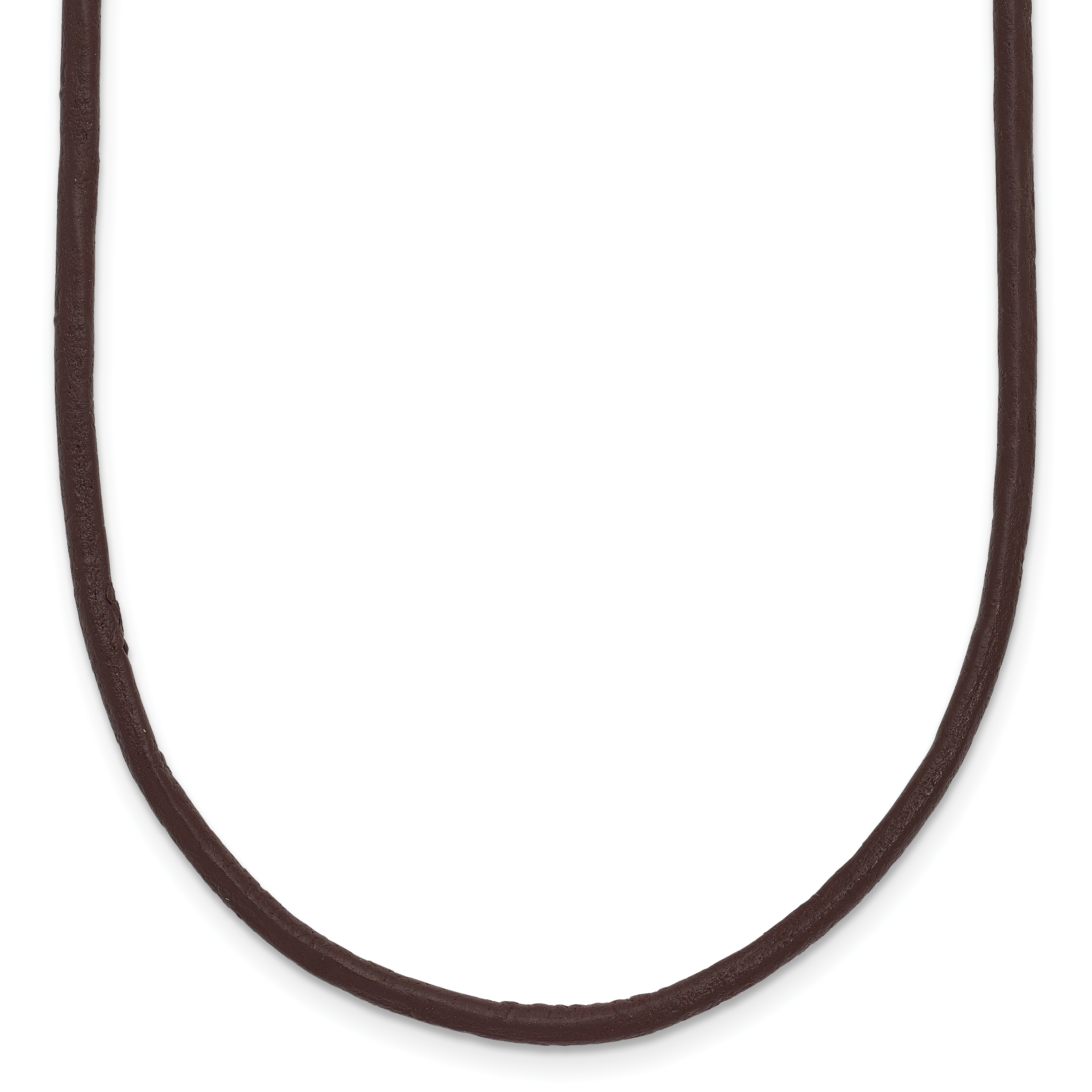 14k Yellow Clasp 2mm 16 inch Brown Leather Cord Necklace (XG262-16)