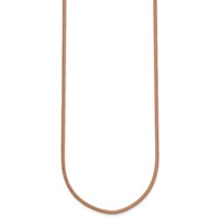 14K Yellow Gold Clasp 2mm Natural Leather Cord Necklace, 16" view 2