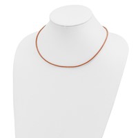14K Yellow Gold Clasp 2mm Natural Leather Cord Necklace, 18" view 4