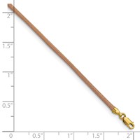14K Yellow Gold Clasp 2mm Natural Leather Cord Necklace, 16" view 5
