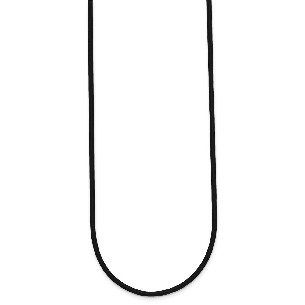 14k Yellow Clasp 2mm 16 inch Black Rubber Cord Necklace (XG265-16)