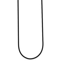 14K Yellow Gold Clasp 2mm Black Rubber Cord Necklace, 16" view 2