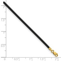 14K Yellow Gold Clasp 2mm Black Rubber Cord Necklace, 16" view 5