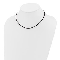 14K Yellow Gold Clasp 2mm Black Rubber Cord Necklace, 16" view 3