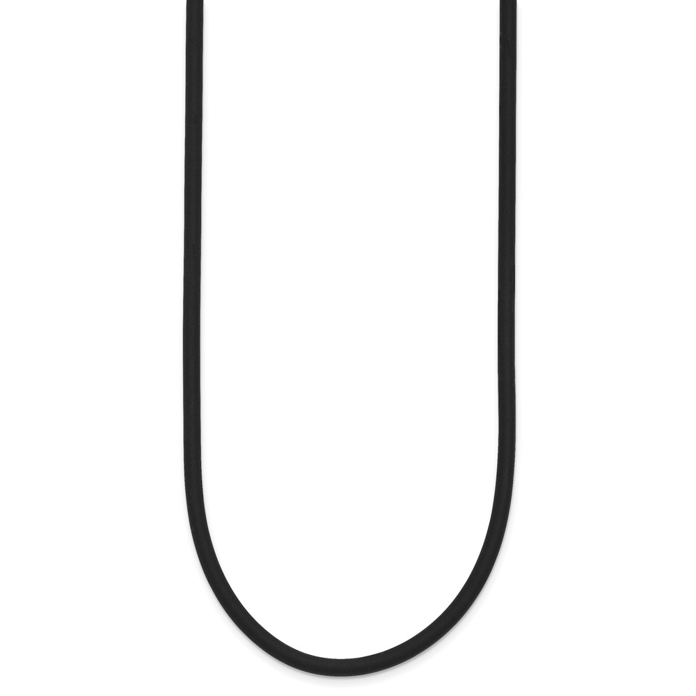 14k Yellow Clasp 3mm 18 inch Black Rubber Cord Necklace (XG266-18)