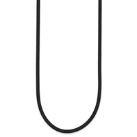 14K Yellow Gold Clasp 3mm Black Rubber Cord Necklace, 16" view 2