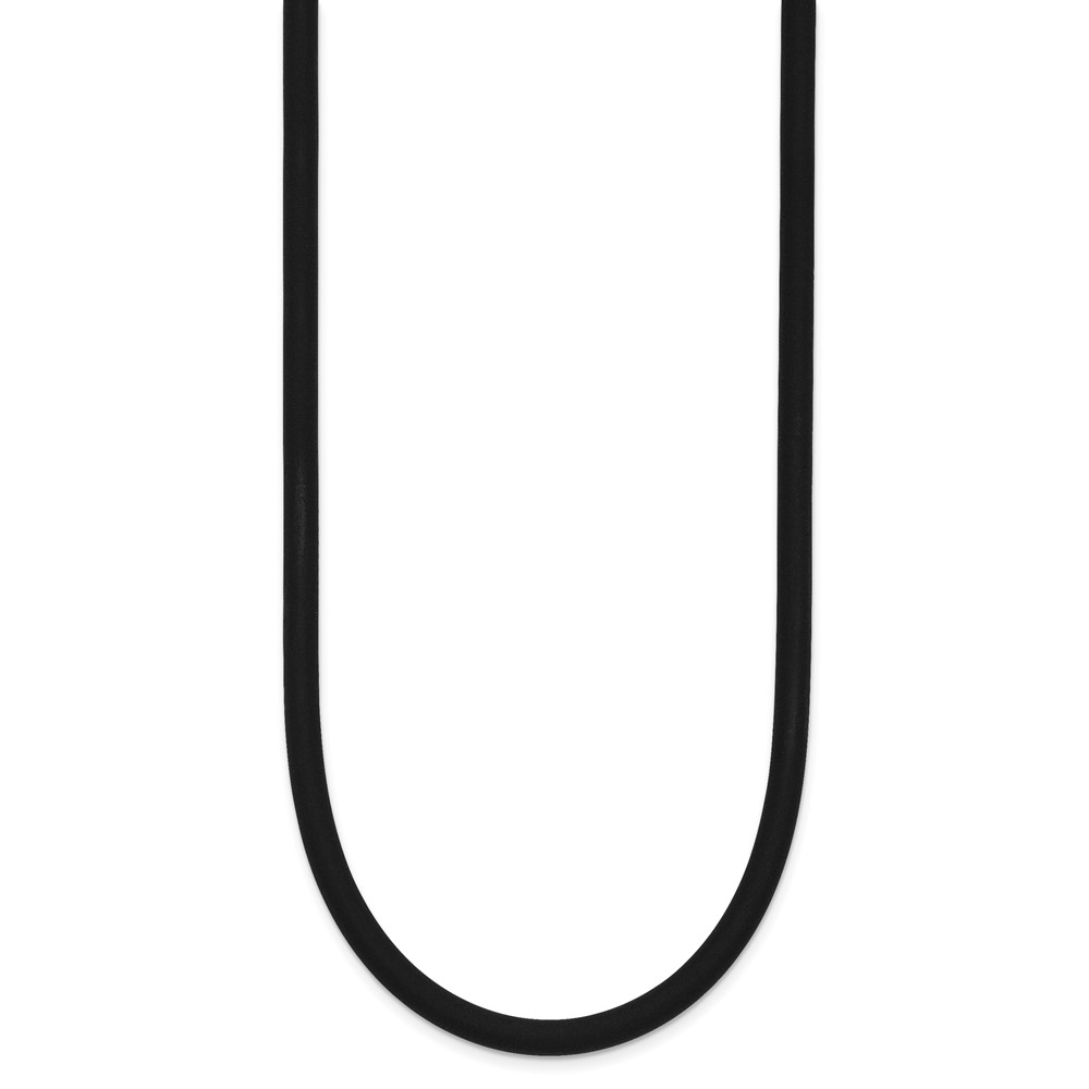 14k Yellow Clasp 4mm 20 inch Black Rubber Cord Necklace (XG267-20)