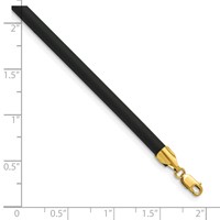 14K Yellow Gold Clasp 4mm Black Rubber Cord Necklace, 16" view 5
