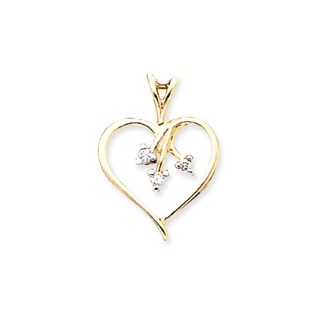 14k VS Diamond heart pendant