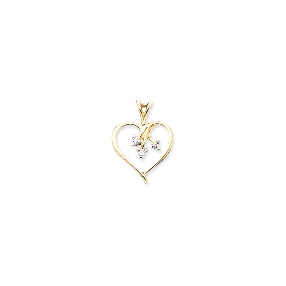 14k VS Diamond heart pendant
