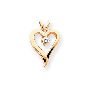 14k Moissanite heart pendant