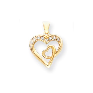 14k A Diamond heart pendant
