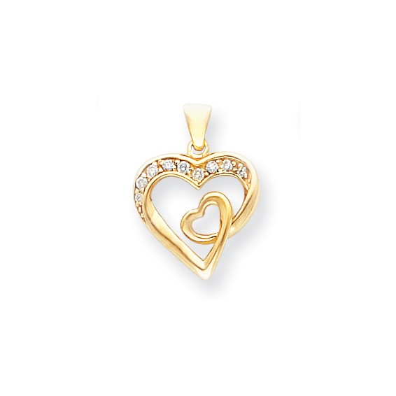 14k A Diamond heart pendant