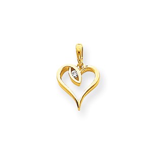 14k VS Diamond heart pendant