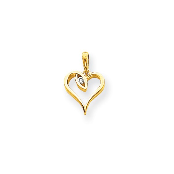 14k VS Diamond heart pendant