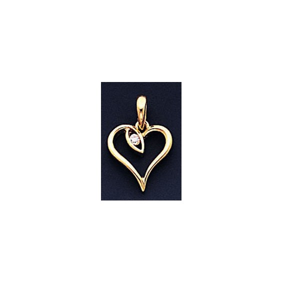 14k AAA Diamond heart pendant