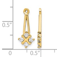 14K Yellow Gold 0.25 Carat a Diamond Dangle Cluster Earring Jackets view 3
