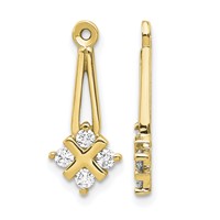 14K Yellow Gold 0.25 Carat a Diamond Dangle Cluster Earring Jackets view 1