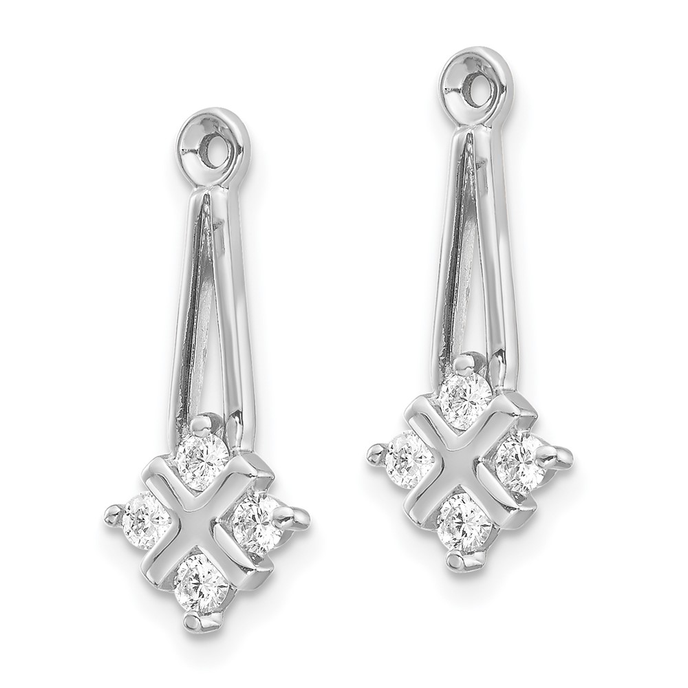 14k White Gold AA Dangle Cluster Diamond Earring Jacket (XJ18WAA)