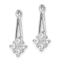 14K White Gold 0.25 Carat VS Diamond Dangle Cluster Earring Jackets view 2
