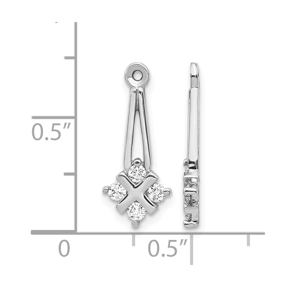 14k White Gold AA Dangle Cluster Diamond Earring Jacket (XJ18WAA)