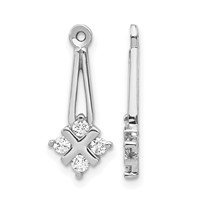 14K White Gold 0.25 Carat VS Diamond Dangle Cluster Earring Jackets view 1
