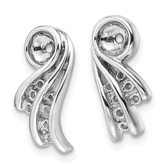 14k White Gold Fancy Diamond Earring Jacket Mountings
