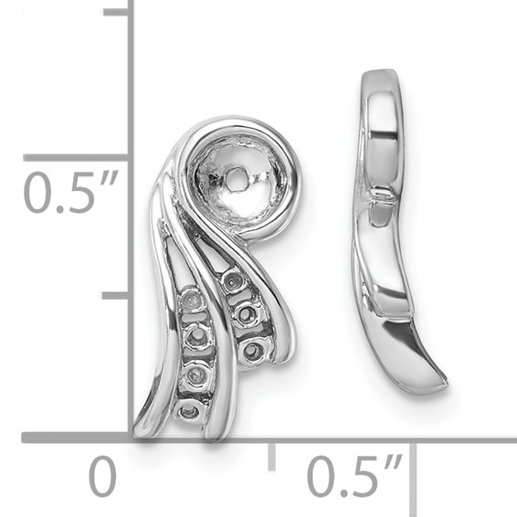 14k White Gold Fancy Diamond Earring Jacket Mountings