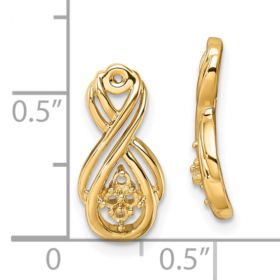 14k Infinity Holds 8-1.6mm Stones Earring Jacket Mountings