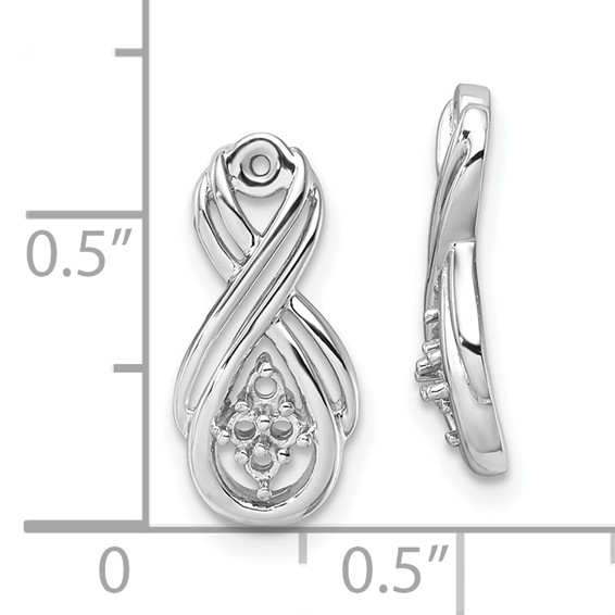 14k White Gold Infinity Holds 8-1.6mm Stones Earring Jacket Mountings