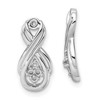 14k White Gold Infinity Holds 8-1.6mm Stones Earring Jacket Mountings