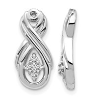 14K White Gold 1 8 Carat AA Diamond Infinity Earring Jackets view 1
