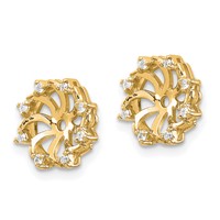 14K Yellow Gold 1/15 Carat Aaa Diamond Earring Jackets view 2