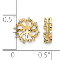 14K Yellow Gold 1/15 Carat Aaa Diamond Earring Jackets view 3