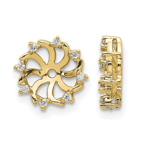 14K Yellow Gold 1/15 Carat a Diamond Earring Jackets