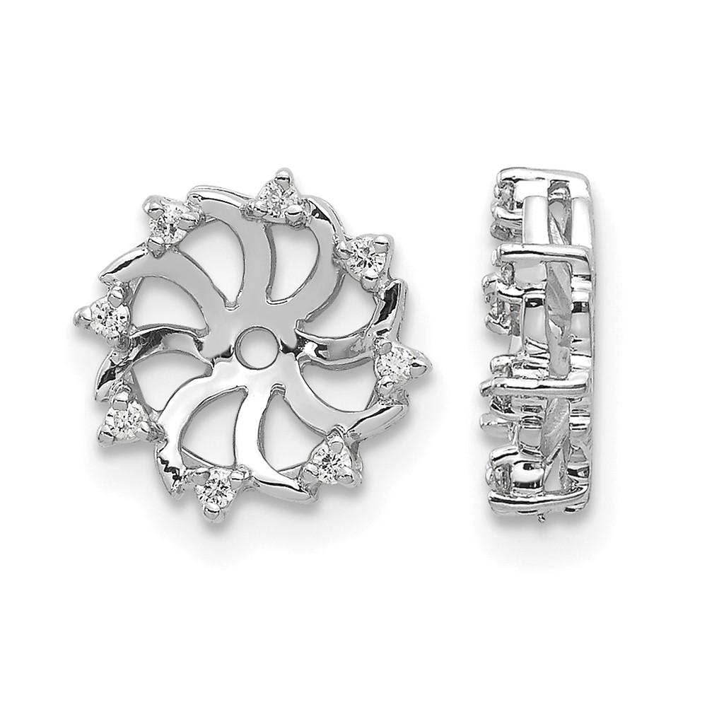 14K White Gold 1 15 Carat VS Diamond Earring Jackets